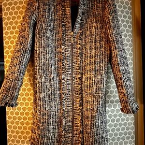 J McLaughlin Black and White Blazer Classic Textured Style